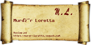 Murár Loretta névjegykártya